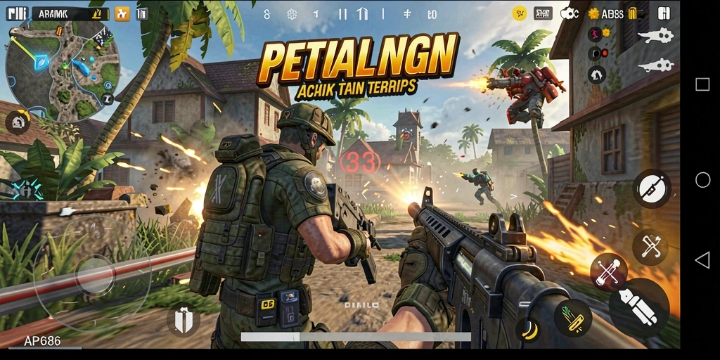 Gameplay menarik dan seru dalam AP686, penuh aksi TPS.