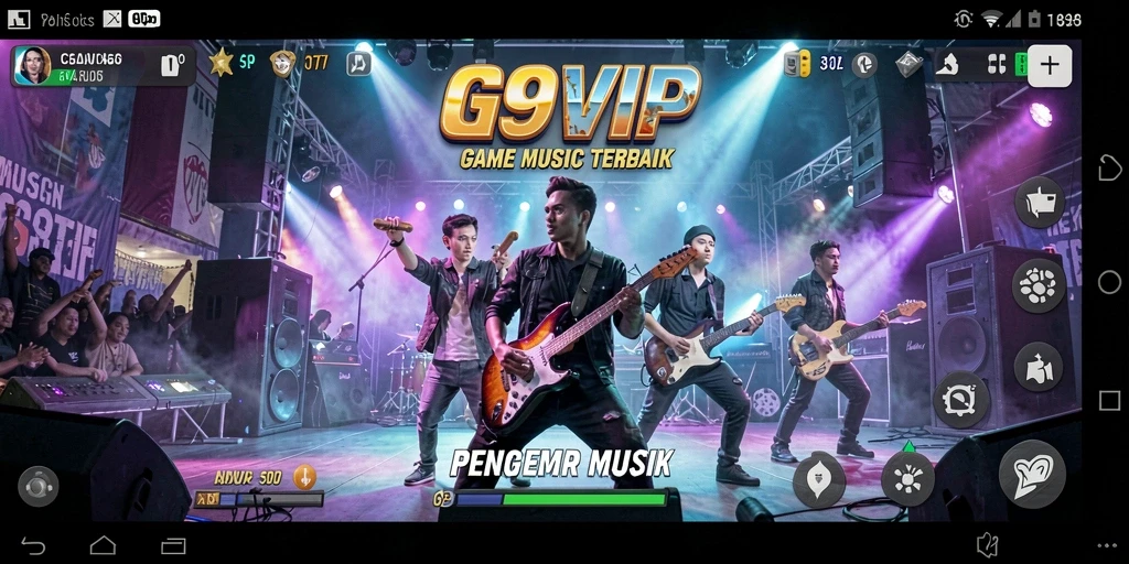 Screenshot G9VIP menampilkan pemain bernyanyi dengan penuh semangat.