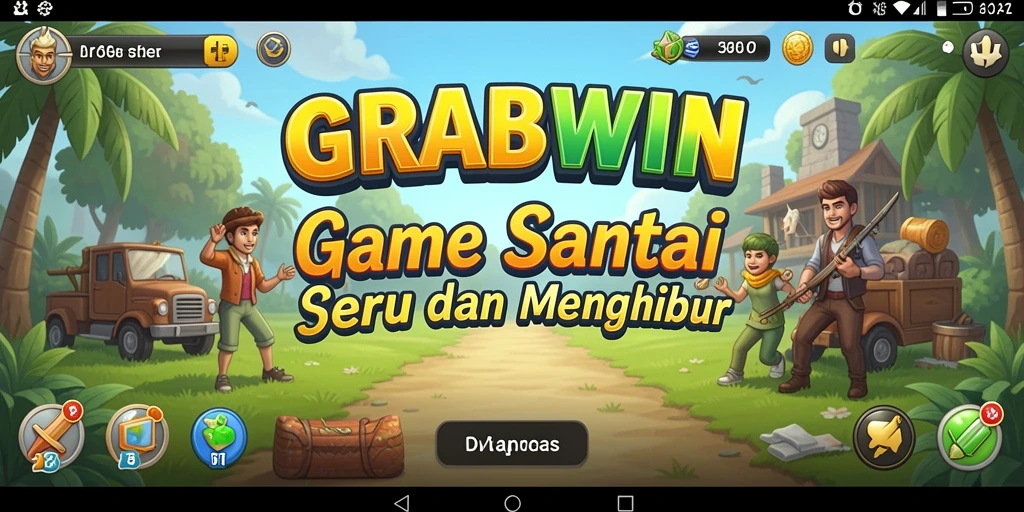 Tampilan gameplay GRABWIN yang ceria dan menghibur.