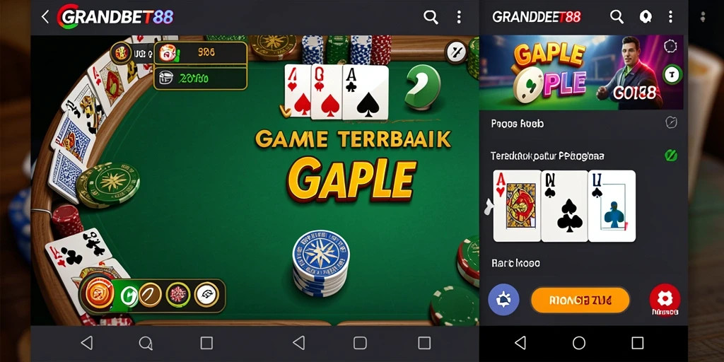 Tampilan permainan Gaple yang mengasyikkan dan interaktif di GRANDBET88.