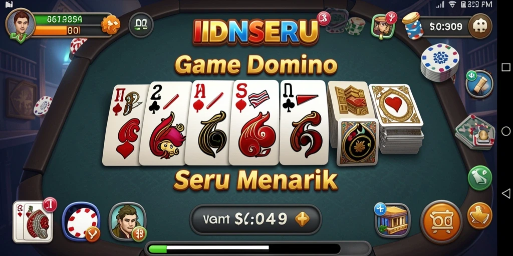 Tampilan gameplay menarik dari IDNSERU saat bermain domino.