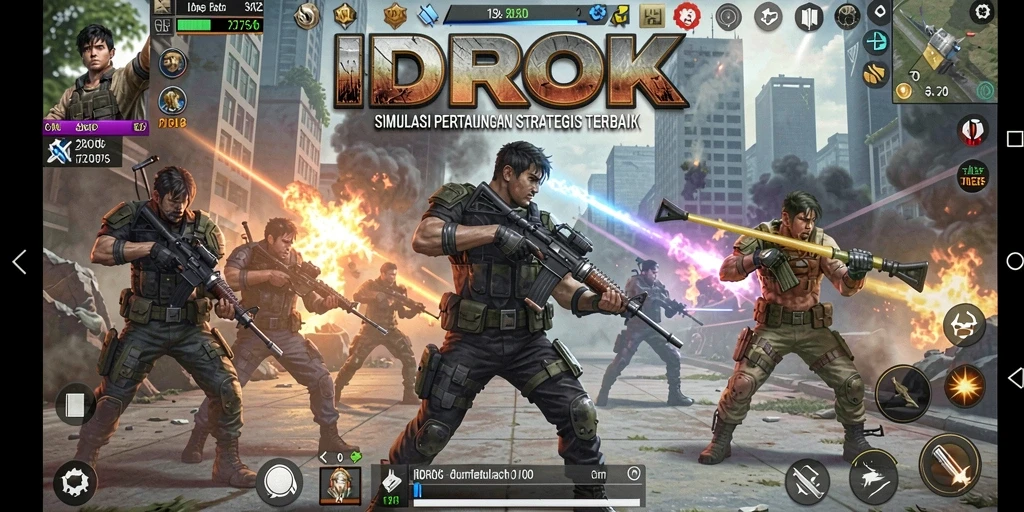 Tampilan gameplay seru dalam IDROK dengan pertempuran strategis.