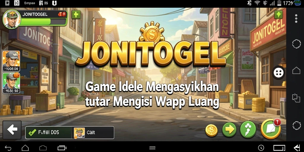 Screenshot gameplay JONITOGEL yang menampilkan keseruan mengelola bisnis Idle.
