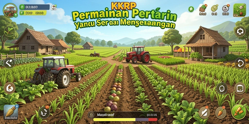 Screenshot gameplay KKRP yang menampilkan aktivitas bertani yang seru.