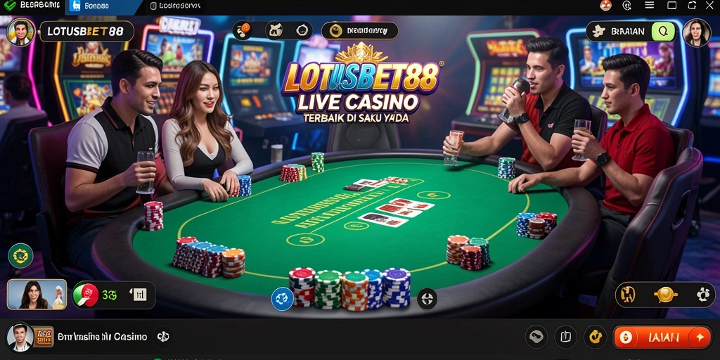 Tampilan gameplay Live Casino dari LOTUSBET88 yang mengesankan dan interaktif.