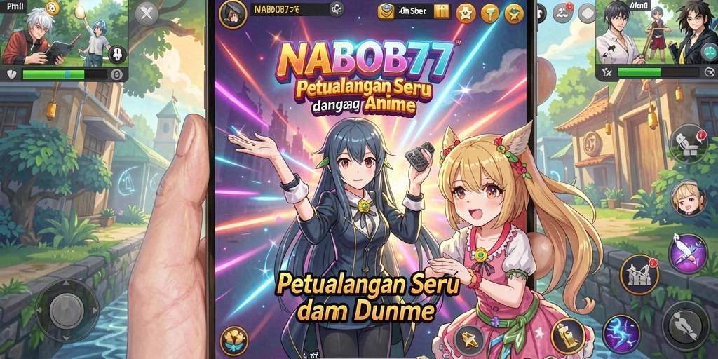 Screenshot menunjukkan aksi seru dalam game Anime NABOB77.