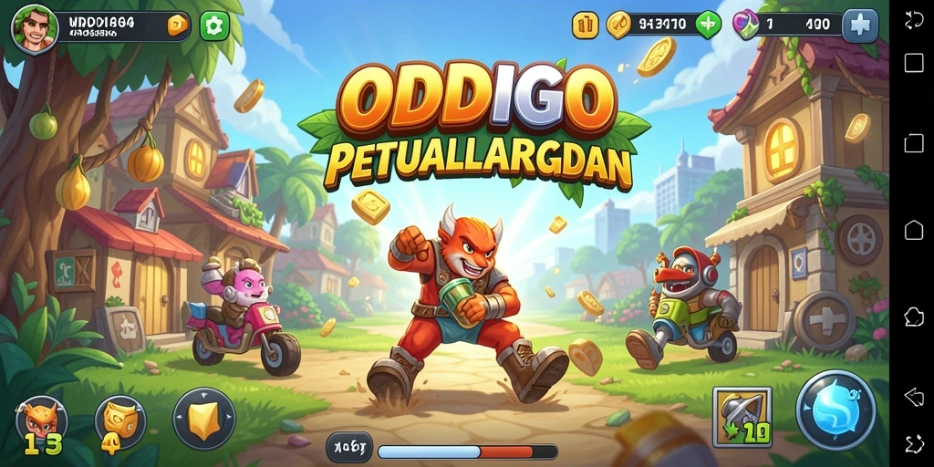 Screenshot gameplay ODDIGO menampilkan serunya aksi Arcade.