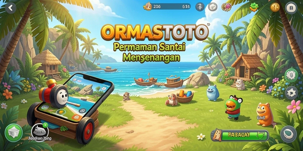 Tangkapan layar gameplay seru ORMASTOTO yang penuh warna.