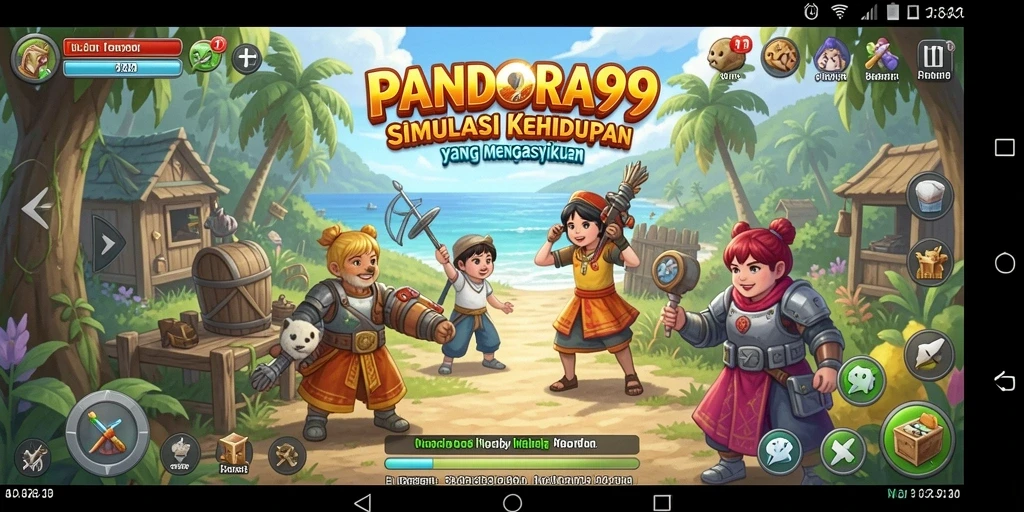 Tampilan menarik dari gameplay PANDORA99 yang menunjukkan interaksi sosial.