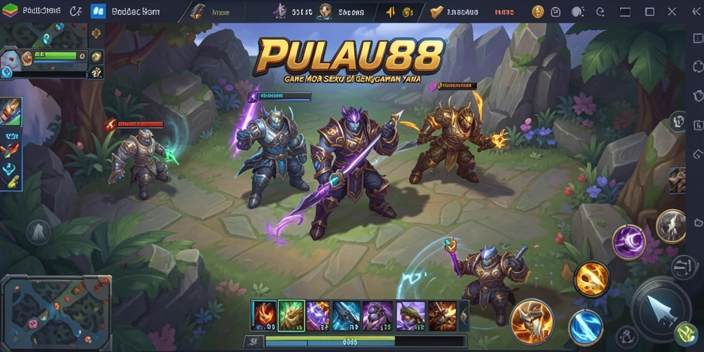 Tampilan gameplay seru di PULAU88 dengan aksi seru antar karakter.