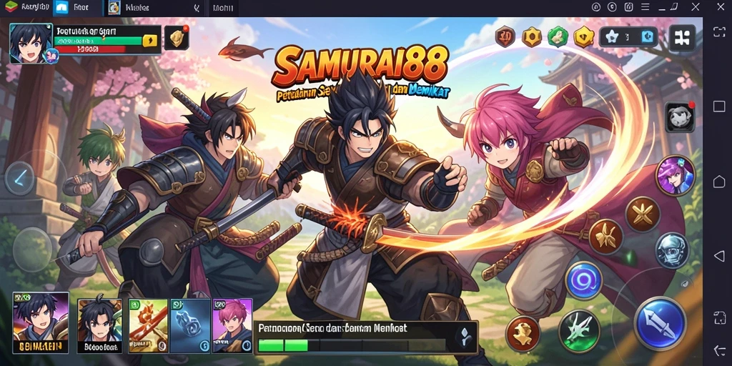 Tampilan screenshot <strong>SAMURAI88</strong> menampilkan aksi pertarungan karakter anime.