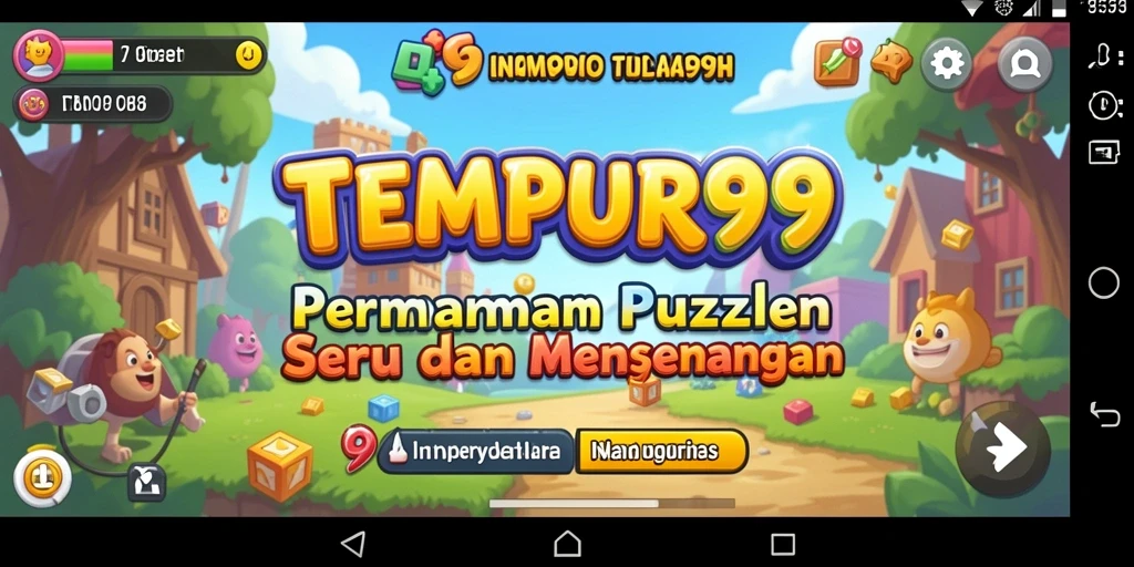 Screenshot utama TEMPUR99 menampilkan gameplay Puzzle yang menarik.